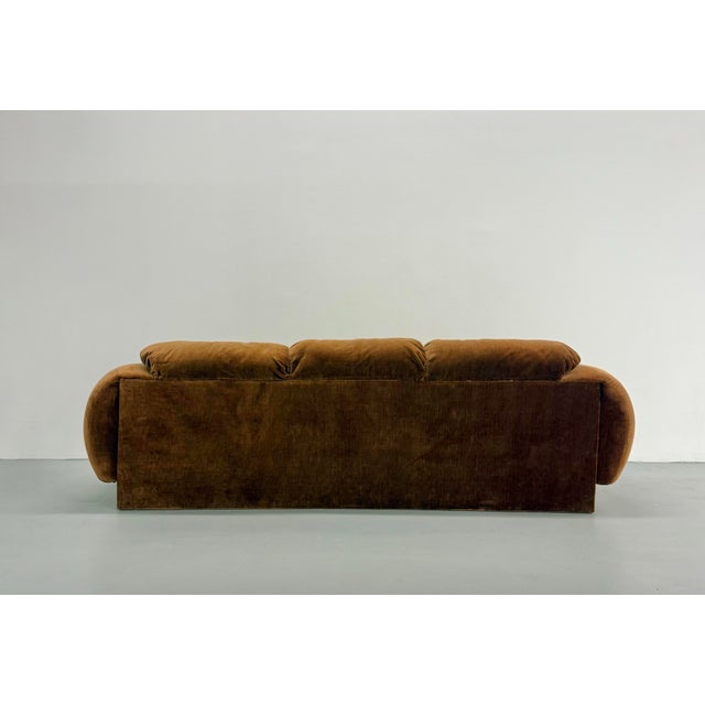 Copper Vintage MCM Brass Plinth Sofa For Sale - Image 8 of 8