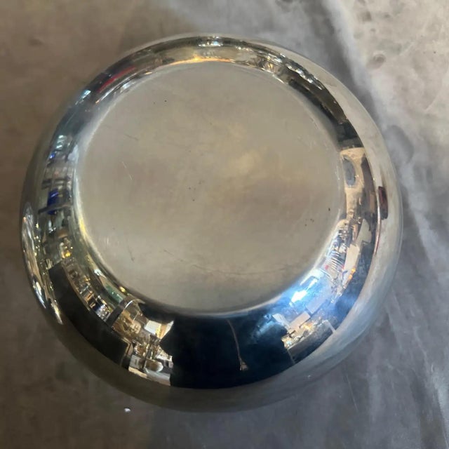 1980s 1980s Minimalist Silver Plated Ice Bucket Attributed to Teghini Firenze For Sale - Image 5 of 9