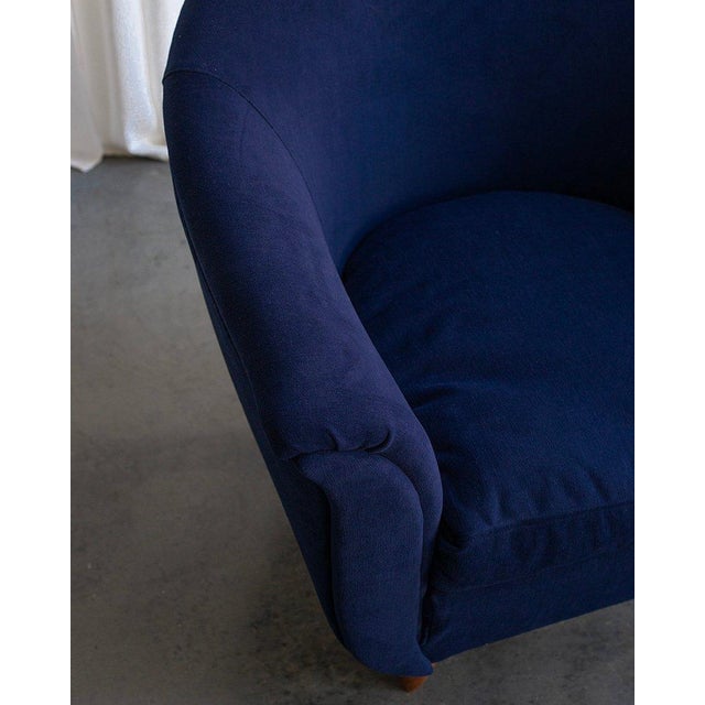 Italian Art Deco Lounge Chair in Fabric For Sale - Image 5 of 6