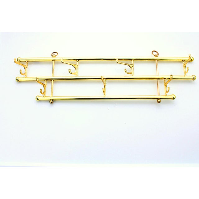 Brass Coat Rack with Adjustable Hooks, 1950s For Sale - Image 10 of 10
