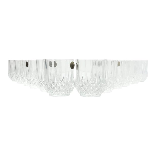 Cristal D’Arques Longchamp Set of 12 Crystal Old Fashioned Tumbler Glasses For Sale