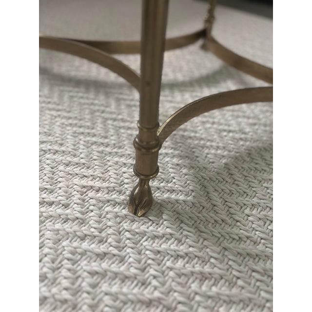 Metal 1960s Italian Brass & Glass Hooved Foot Cocktail Table For Sale - Image 7 of 11