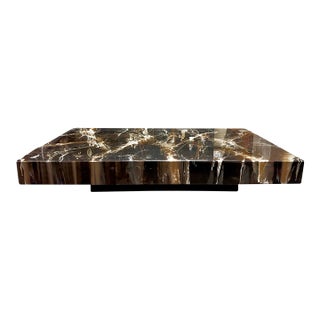 Vintage Italian Faux Marble Coffee Table by Willy Rizzo For Sale