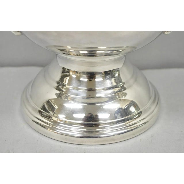 Late 20th Century Vintage Victorian Silver Plated Trophy Cup Urn Bar Champagne Chiller Ice Bucket For Sale - Image 5 of 10