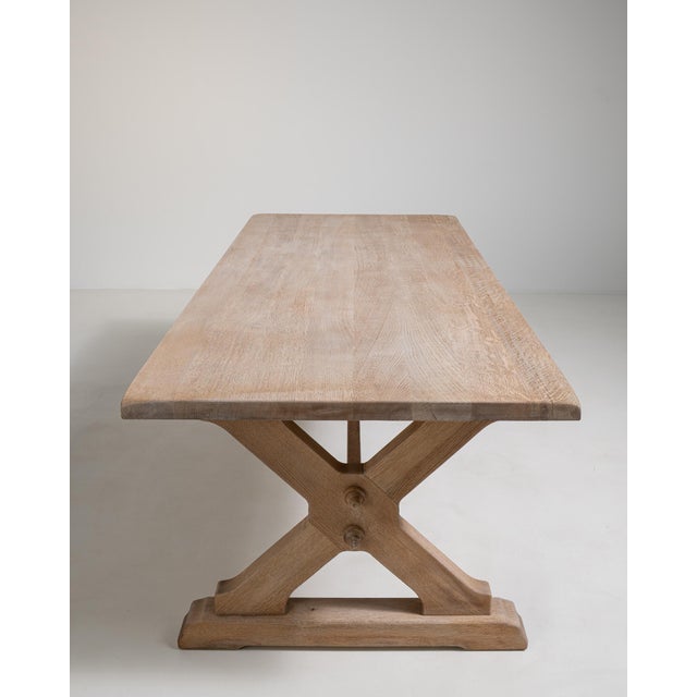 Oak Trestle Dining Table, Antique, France, Circa 1970 For Sale - Image 9 of 13
