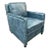 Blue Leather Rivet Club Chair For Sale