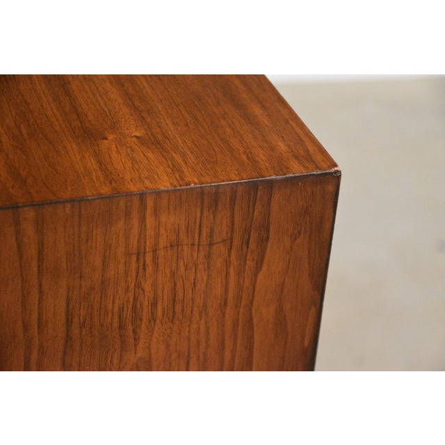 Brown 1960s Walnut Bookcase Display Cabinet For Sale - Image 8 of 8