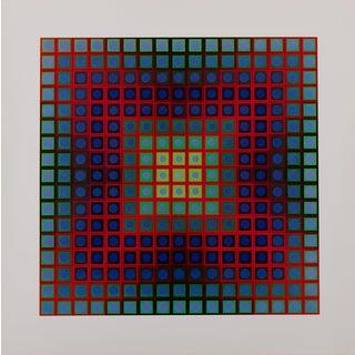 Victor Vasarely, KEZDI, Etching For Sale