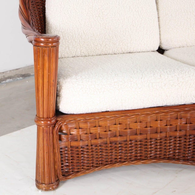 Rattan Living Room Set, 1970s, Set of 3 For Sale - Image 6 of 18