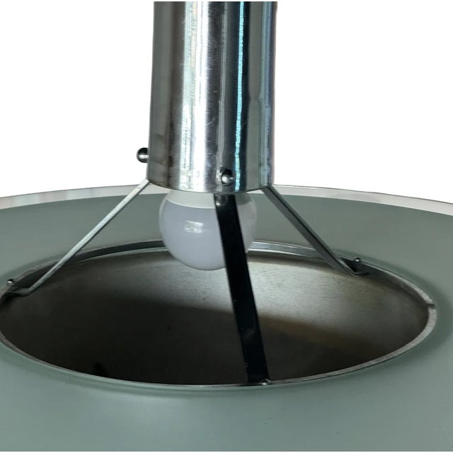 Mid-Century Modern 1960s Gaetano Sciolari Attributed Pendant With Frosted Glass Sphere For Sale - Image 3 of 8