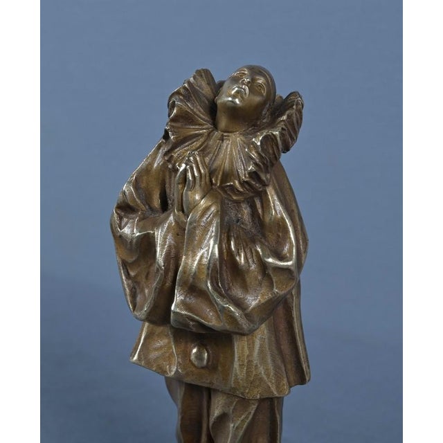 Small Bronze Pierrot Figure by L. Alliot, Early 20th Century For Sale - Image 6 of 15