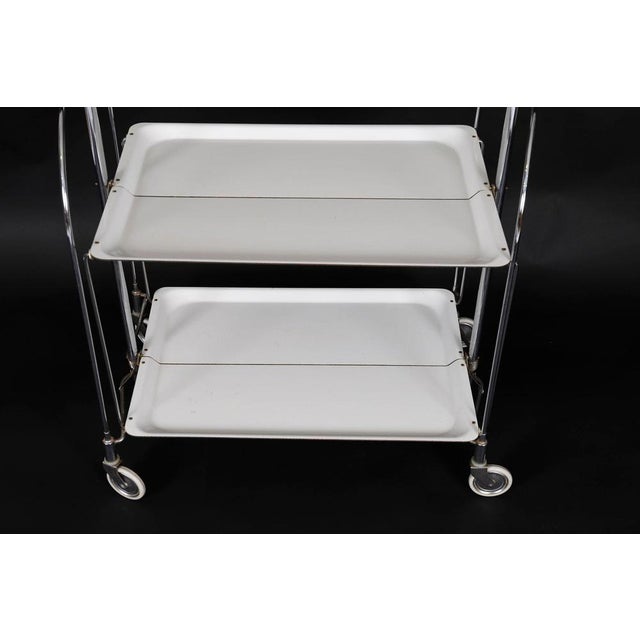 Silver Mid-Century Dinette Folding Trolley from Bremshey Gerlinol For Sale - Image 8 of 13