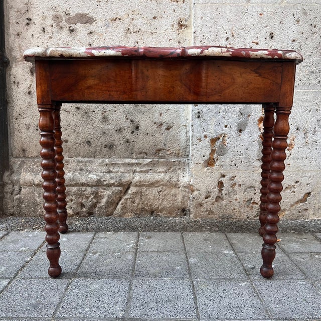 Louis XV Console in Marble and Walnut, France, 18th Century For Sale - Image 4 of 18
