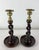 1920's Pair of Barley Twist Candle Holders With Brass Tops For Sale - Image 4 of 12