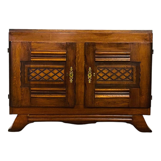 French Art Deco Cabinet in Oak, 1940 For Sale
