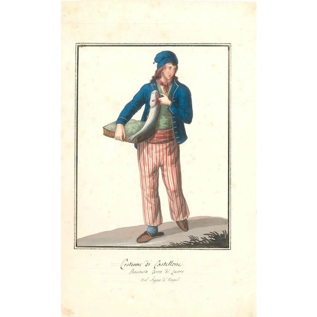 Costume di Castellone is an original watercolour on ivory-colored paper made by the old master Michela De Vito in 1820 ca....