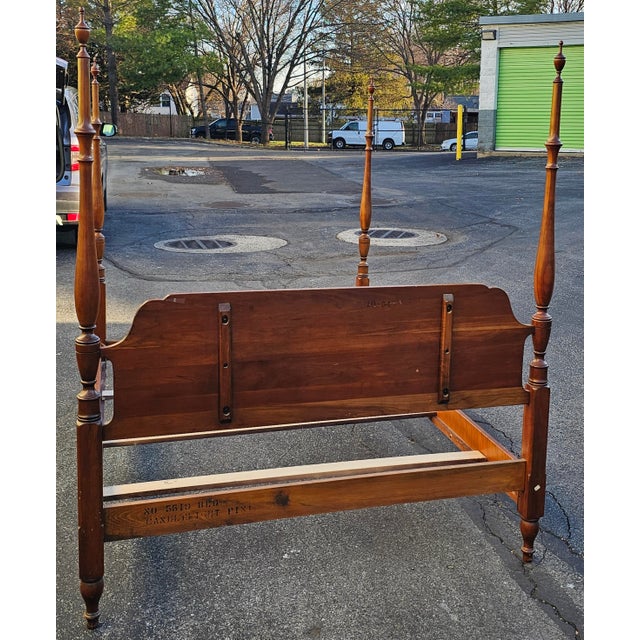 Mid 20th Century Solid Cherry Semi Poster Full Size Bed Frame For Sale - Image 9 of 10