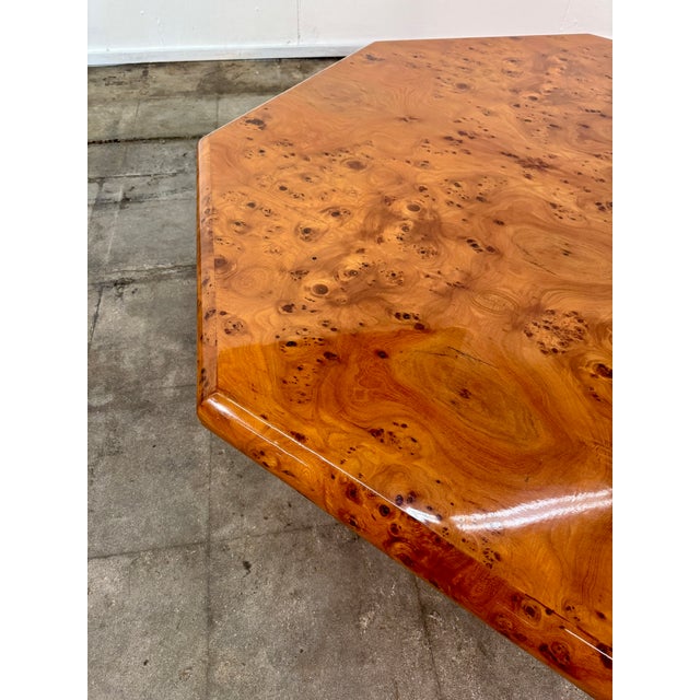 Wood Italian Burl Wood Octagonal Coffee Table, 1970s For Sale - Image 7 of 7