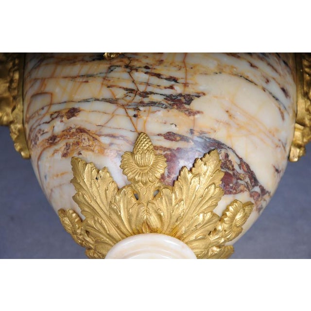 French Ornate Rams Head Potpourri Vase in Marble with Bronze For Sale - Image 17 of 18