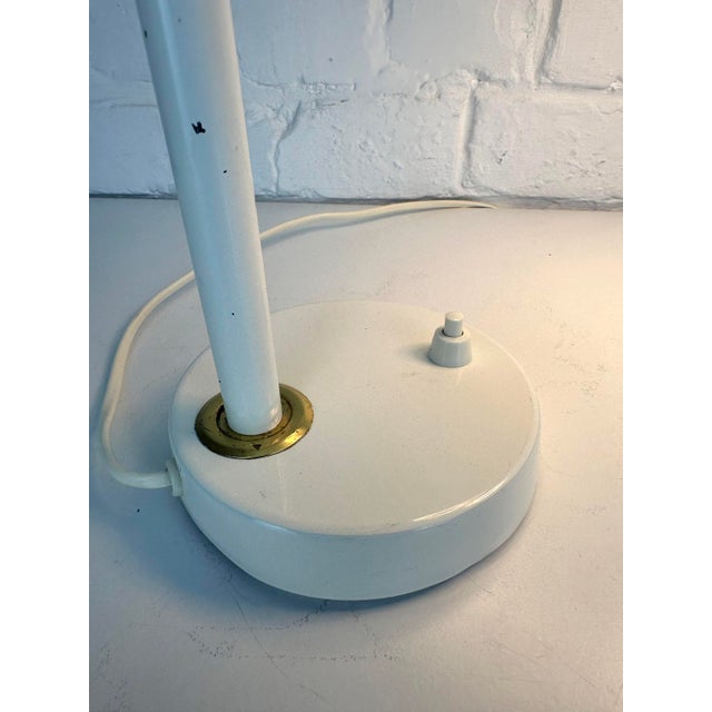Adjustable White Lacquered Steel and Brass Desk Lamps from BJS, Sweden, 1960s, Set of 2 For Sale - Image 9 of 17