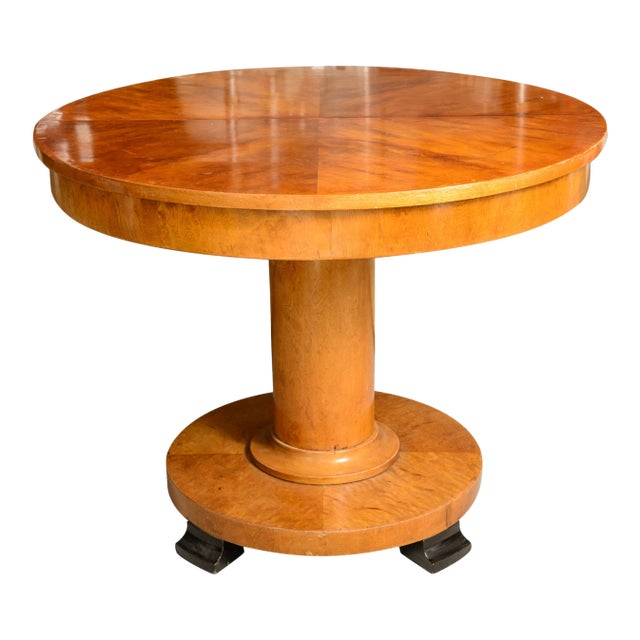 Biedermeier Style Cherrywood Round Center Table For Sale