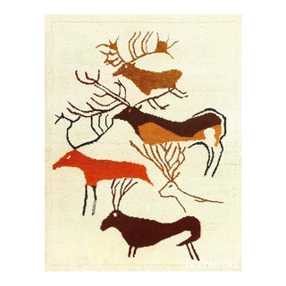 Nazmiyal Collection Animal Pattern Vintage Art Deco Olga Fisch Ecuadorian Rug For Sale