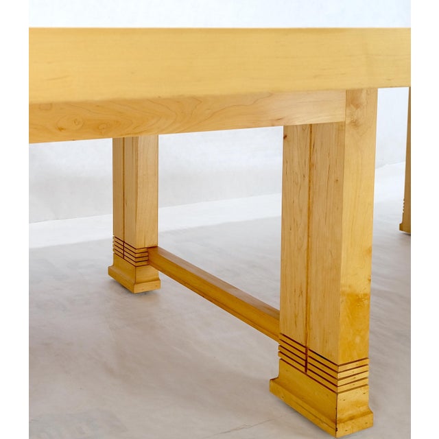 Very Large Custom Studio Built 12.5' Long 3 Leaves Square Gate Leg Dining Conference Table. Three leaves, each measuring...