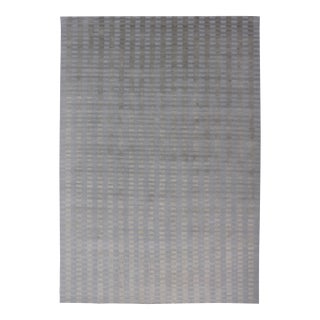 Large Modern Tibetan Wool and Silk Rug in Neutral Earth Tones 10'0" X 15'0" For Sale