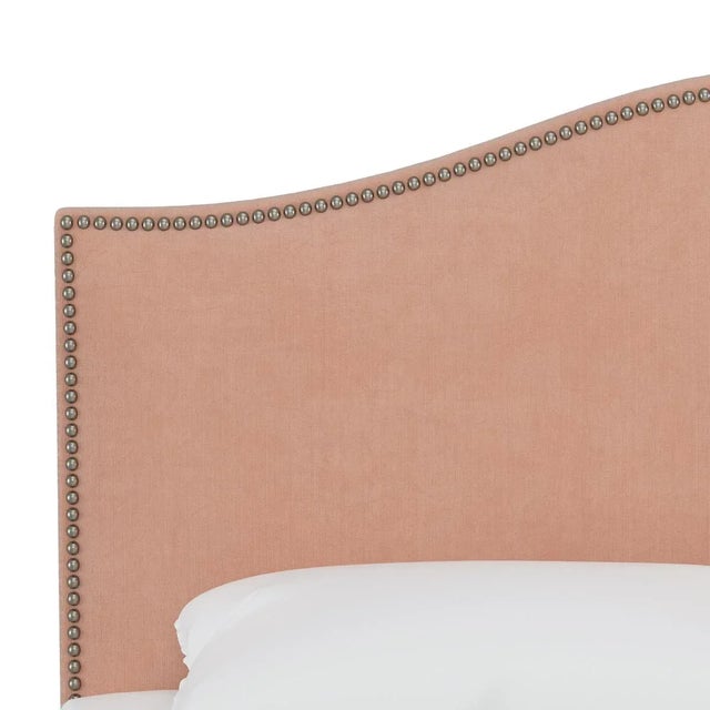 Spritely Home Ashland Bed in Pink Champagne Luxe Velvet, King For Sale - Image 4 of 7