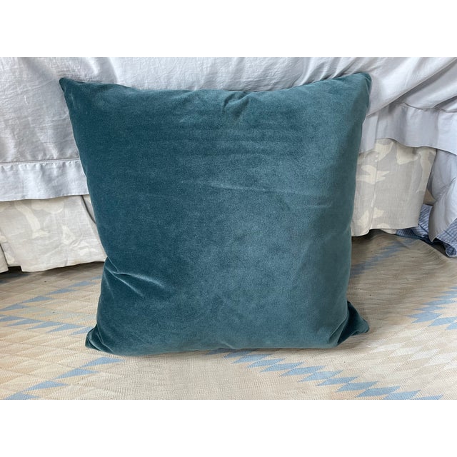 Blue Velvet Pillows For Sale In Austin - Image 6 of 6