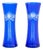 Cobalt Blue Cut Glass Flaring Vases, Pair For Sale