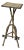 Antique Folk Art Cream + Green Painted Adirondack Tripod Side Table, Circa 1920s-30s For Sale