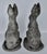 Stone Composition Stone Garden Rabbit Sculptures With Weathered Patina, Pair For Sale - Image 7 of 14