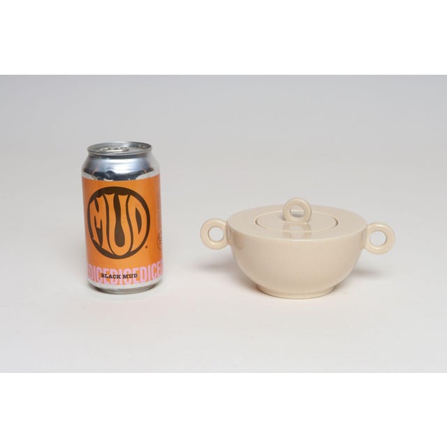 Beige French Art Deco Taupe Ceramic Lidded Sugar Bowl by Jean Luce For Sale - Image 8 of 14