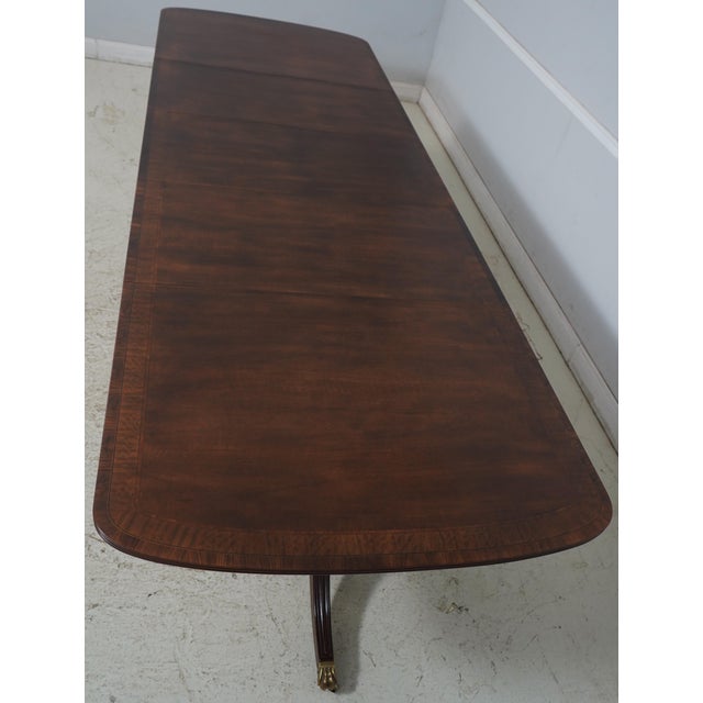 Henredon Georgian Walnut Double Pedestal Dining Table W. 3 Leaves For Sale - Image 11 of 18
