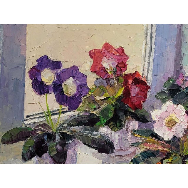 2020s Оil Painting Gloxinia in a Vase Boris Serdyuk For Sale - Image 5 of 7