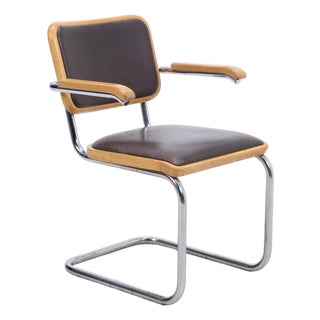 Bauhaus S64 Cantilever Leather Chair by Marcel Breuer for Thonet For Sale
