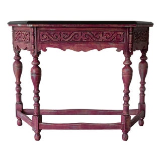 Antique Console Table With Ornate Carved Details For Sale
