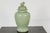 Crackle Green Celadon Lidded Vase with Stylized Foo Dog Finial For Sale - Image 12 of 12