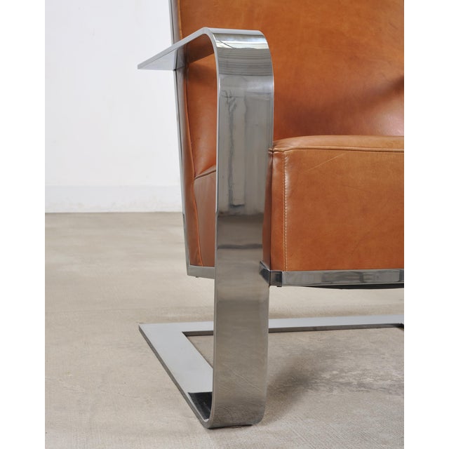 Ralph Lauren Modern Penthouse Chrome and Leather Lounge Chair For Sale - Image 10 of 18