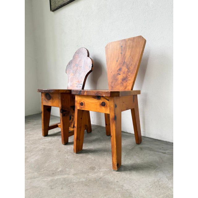 Brutalist Savoyard Pine Chairs, 1950s, Set of 2 For Sale - Image 12 of 18