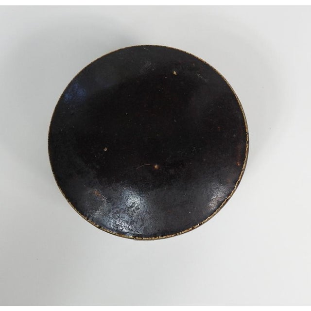 Mid 20th Century Small Mid 20th Century Brown Lidded Pottery Jar For Sale - Image 5 of 7