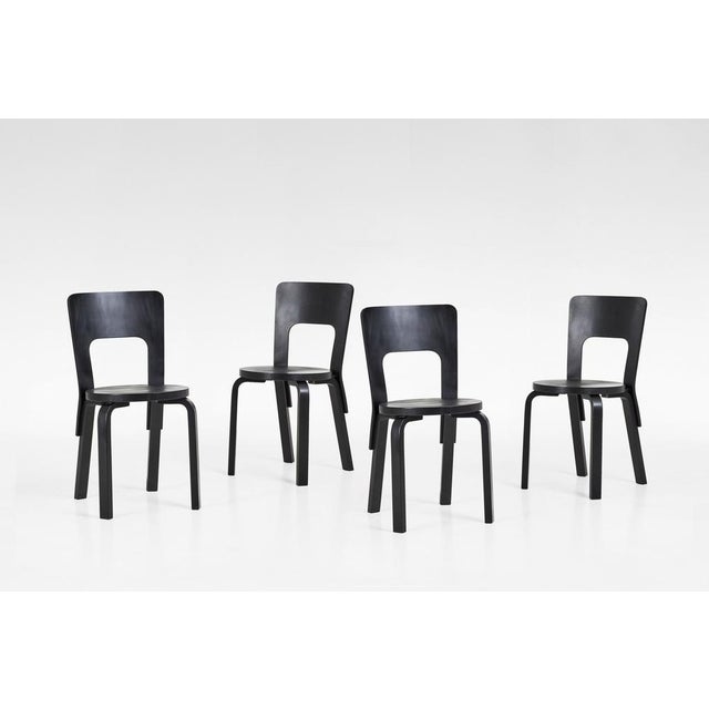 Artek Model 66 Chairs by Alvar Aalto for Artek, Finland, 1930s, Set of 4 For Sale - Image 4 of 5