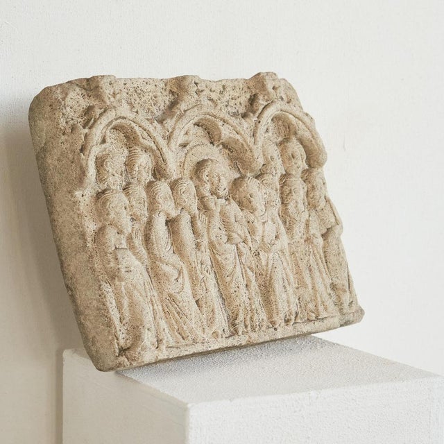 Bas-Relief of Jesus and the 12 Disciples in Stone, 1940s For Sale - Image 12 of 15