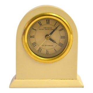1995 Beige Desk Table Clock South Pacific Grand Voyage S S Rotterdam Classic For Sale