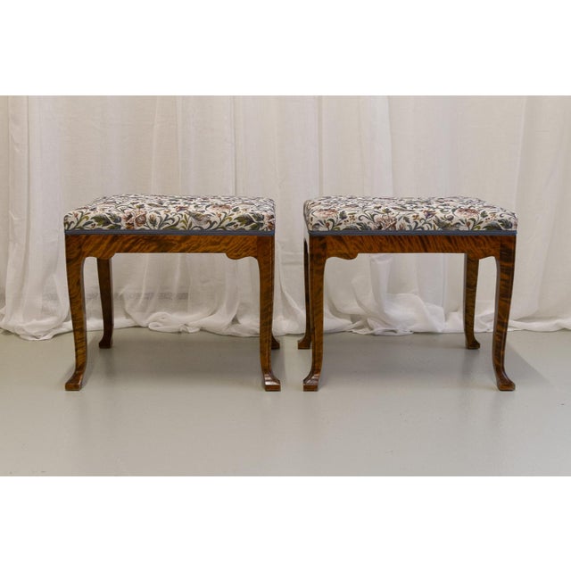 Set of Danish Rococo Style Stools in Birch, 1870s For Sale - Image 4 of 18