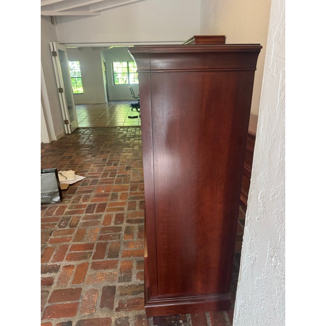 Ethan Allen Medallion Solid Cherry Louis Philippe-Style Tall Chest With Pull-Out Slide For Sale - Image 11 of 12