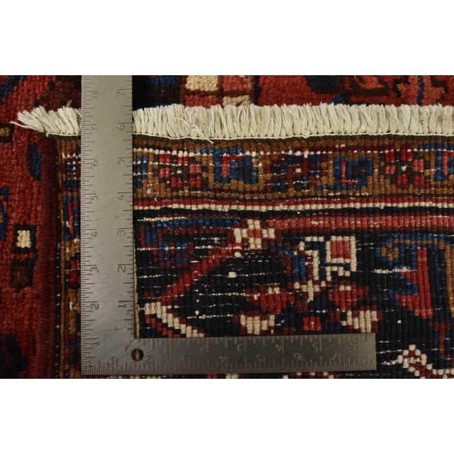 Heriz Rug 9’9” X 13’2” Red Wool Vintage Traditional Hand-Knotted Carpet For Sale - Image 15 of 15