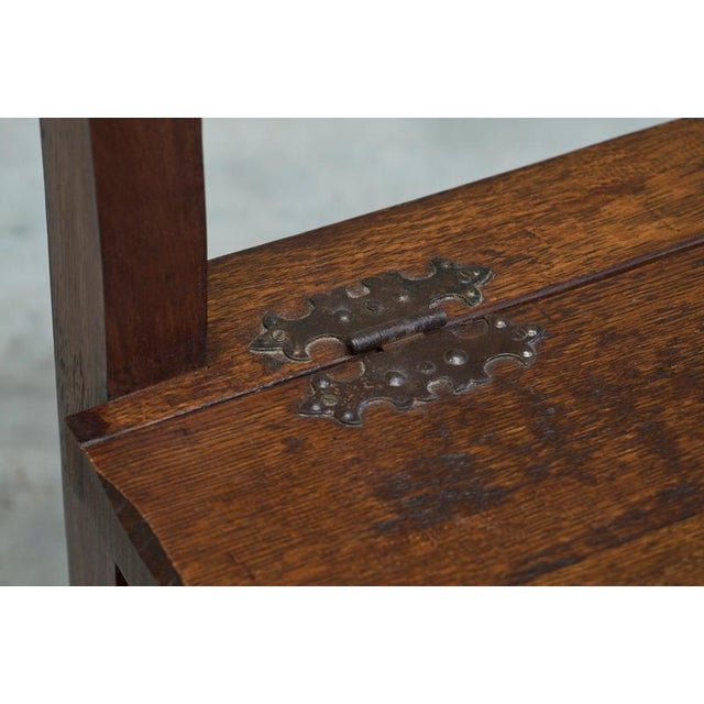 Wood Vintage Medieval Revival Accent Chair in Oak, 1950s For Sale - Image 7 of 14