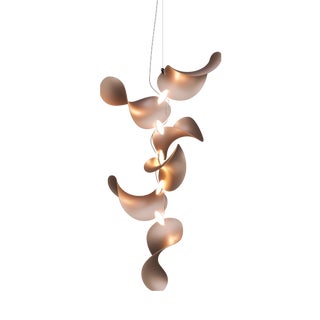 Dune 6 Vertical Cluster Pendant Light with Shades in Copper Metallic Tone by Daniel Becker for Moss Objects For Sale